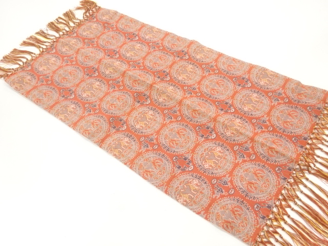 JAPANESE KIMONO / TABLECLOTH / ANIMAL PATTERN WEAVE